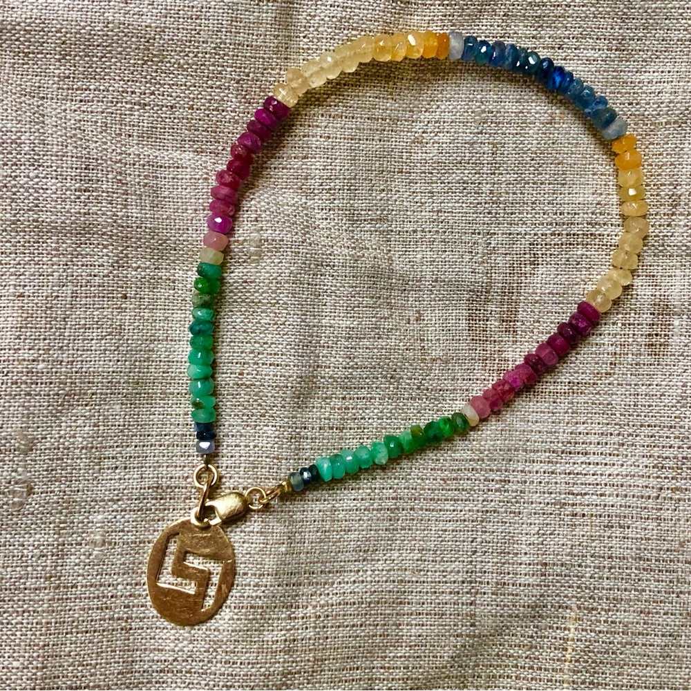 Lana Jewelry Rainbow Sapphire Necklace and Luck-n-Love Bracelet Set